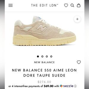 New Balance 550 x Aimé Leon Dore shoes/sneakers Size 4 suede
